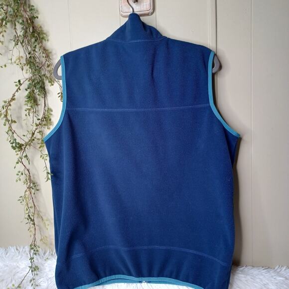Vintage L.L. Bean Blue Full Zip Soft Fleece Vest Sleeveless Pockets Size M - Picture 3 of 9